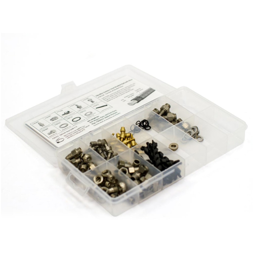 Hydro Spares Kit Box Parts for Fibraflex Stainless Steel Braided Hose Supplied in a compartmentalised plastic box