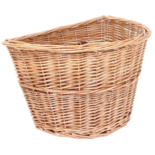 D Shaped basket with leather straps