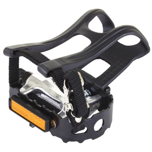 Essential Alloy pedals including toe clips and straps 916 inch thread