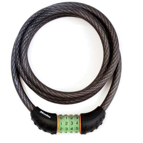 Master Lock Cable Combination Lock 12mm x 1.8m [8190] Black