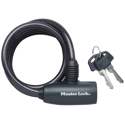 Master Lock Cable Key Lock 8mm x 1.8m [8126] Black
